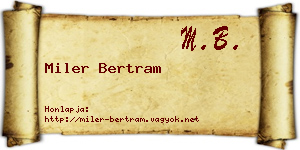 Miler Bertram névjegykártya